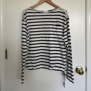 Carve Designs Navy and White Striped Tee